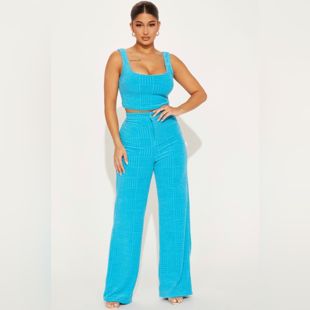 Poolside Favorite Pant Set (Aqua) - Two Piece Set